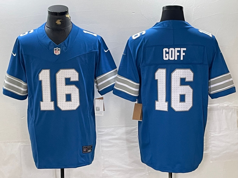 Men's Detroit Lions #16 Jared Goff Blue 2024 F.U.S.E. Vapor Limited Stitched Jersey Men's Detroit Lions #16 Jared Goff Blue 2024 F.U.S.E. Vapor Limited Stitched Jersey
