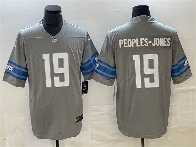 Men's Detroit Lions #19 Donovan Peoples-Jones Grey Vapor Untouchable Limited Stitched Jersey Men's Detroit Lions #19 Donovan Peoples-Jones Grey Vapor Untouchable Limited Stitched Jersey
