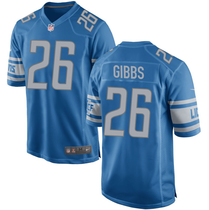 Men's Detroit Lions #26 Jahmyr Gibbs Nlue 2023 Draft Stitched Game Jersey Men's Detroit Lions #26 Jahmyr Gibbs Nlue 2023 Draft Stitched Game Jersey