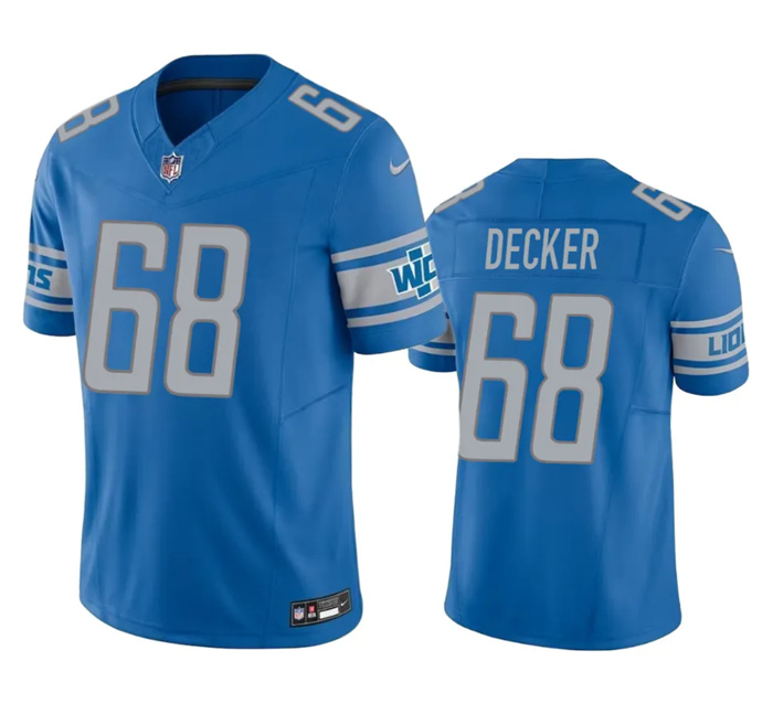 Men's Detroit Lions #68 Taylor Decker Blue 2023 F.U.S.E. Vapor Untouchable Limited Stitched Jersey Men's Detroit Lions #68 Taylor Decker Blue 2023 F.U.S.E. Vapor Untouchable Limited Stitched Jersey