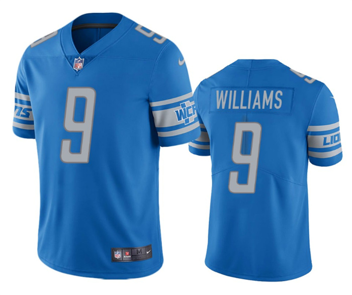 Men's Detroit Lions #9 Jameson Williams Blue Vapor Untouchable Limited Stitched Jersey Men's Detroit Lions #9 Jameson Williams Blue Vapor Untouchable Limited Stitched Jersey