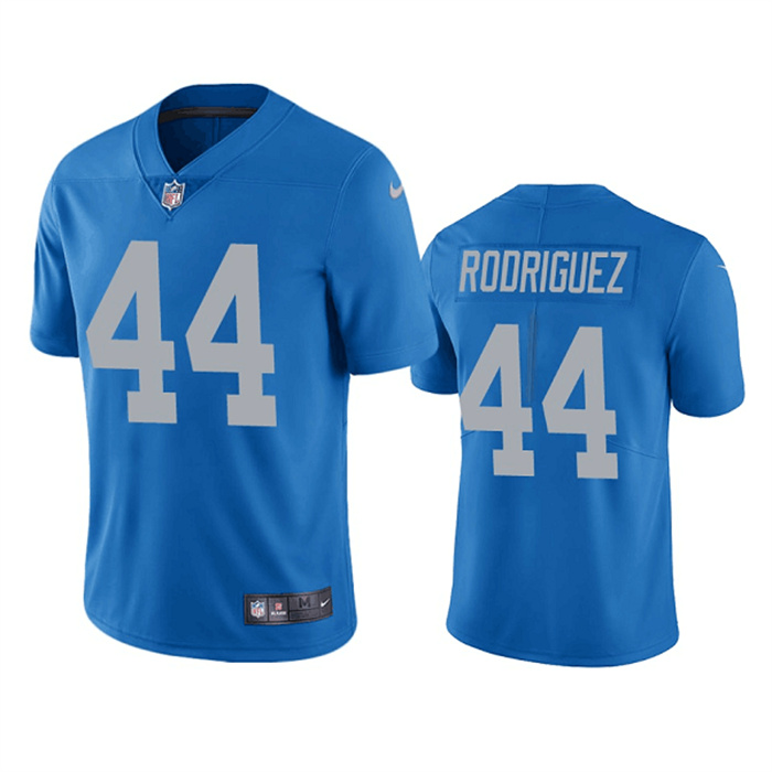 Men's Detroit Lions #44 Malcolm Rodriguez Blue Vapor Untouchable Limited Stitched JerseyS Men's Detroit Lions #44 Malcolm Rodriguez Blue Vapor Untouchable Limited Stitched JerseyS