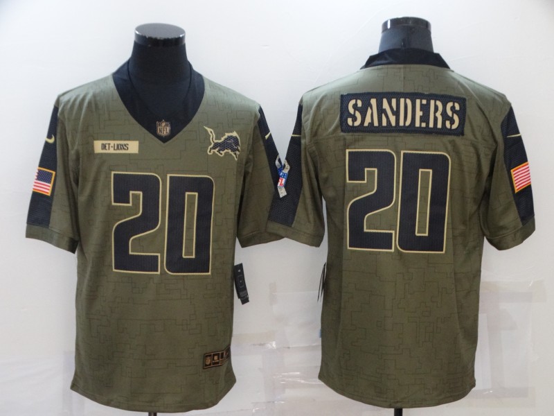 Men's Detroit Lions #20 Barry Sanders Nike Olive 2021 Salute To Service Retired Player Limited Jersey Men's Detroit Lions #20 Barry Sanders Nike Olive 2021 Salute To Service Retired Player Limited Jersey