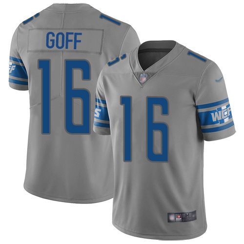 Detroit Lions #16 Jared Goff Gray Men's Stitched NFL Limited Inverted Legend Jersey Detroit Lions #16 Jared Goff Gray Men's Stitched NFL Limited Inverted Legend Jersey