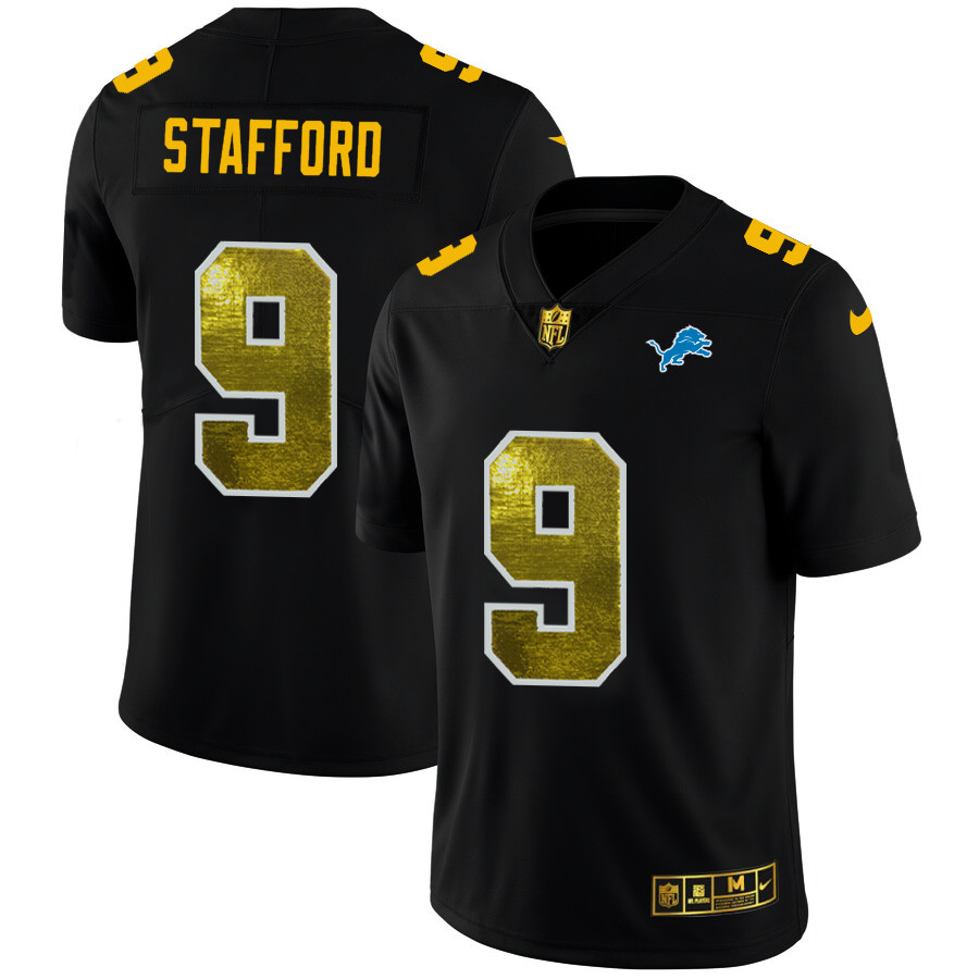 Detroit Lions #9 Matthew Stafford Men's Black Nike Golden Sequin Vapor Limited NFL Jersey Detroit Lions #9 Matthew Stafford Men's Black Nike Golden Sequin Vapor Limited NFL Jersey