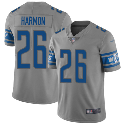 Nike Lions #26 Duron Harmon Gray Men's Stitched NFL Limited Inverted Legend Jersey Nike Lions #26 Duron Harmon Gray Men's Stitched NFL Limited Inverted Legend Jersey