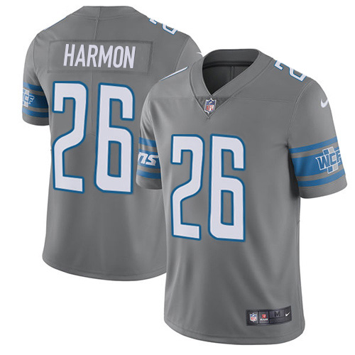 Nike Lions #26 Duron Harmon Gray Men's Stitched NFL Limited Rush Jersey Nike Lions #26 Duron Harmon Gray Men's Stitched NFL Limited Rush Jersey