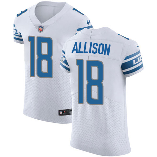 Nike Lions #18 Geronimo Allison White Men's Stitched NFL New Elite Jersey Nike Lions #18 Geronimo Allison White Men's Stitched NFL New Elite Jersey