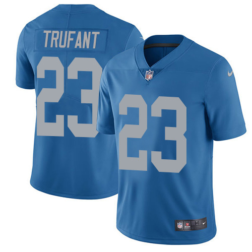 Nike Lions #23 Desmond Trufant Blue Throwback Men's Stitched NFL Vapor Untouchable Limited Jersey Nike Lions #23 Desmond Trufant Blue Throwback Men's Stitched NFL Vapor Untouchable Limited Jersey