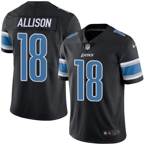Nike Lions #18 Geronimo Allison Black Men's Stitched NFL Limited Rush Jersey Nike Lions #18 Geronimo Allison Black Men's Stitched NFL Limited Rush Jersey