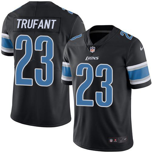 Nike Lions #23 Desmond Trufant Black Men's Stitched NFL Limited Rush Jersey Nike Lions #23 Desmond Trufant Black Men's Stitched NFL Limited Rush Jersey