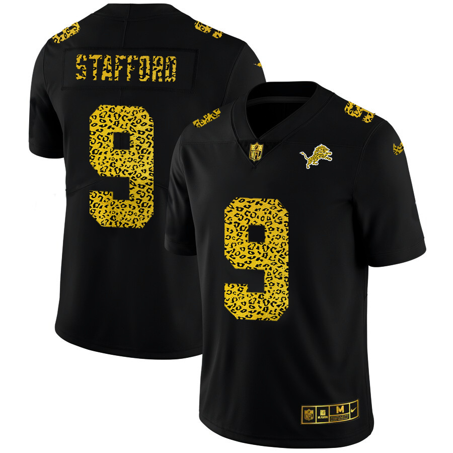 Detroit Lions #9 Matthew Stafford Men's Nike Leopard Print Fashion Vapor Limited NFL Jersey Black Detroit Lions #9 Matthew Stafford Men's Nike Leopard Print Fashion Vapor Limited NFL Jersey Black