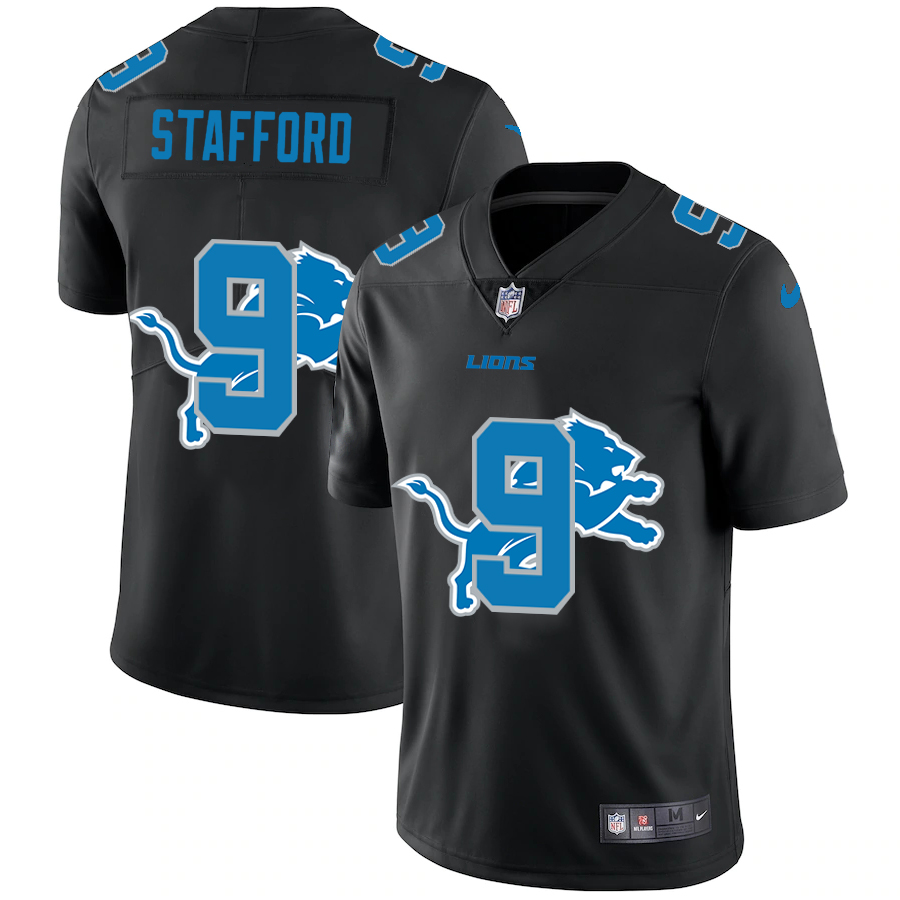 Detroit Lions #9 Matthew Stafford Men's Nike Team Logo Dual Overlap Limited NFL Jersey Black Detroit Lions #9 Matthew Stafford Men's Nike Team Logo Dual Overlap Limited NFL Jersey Black