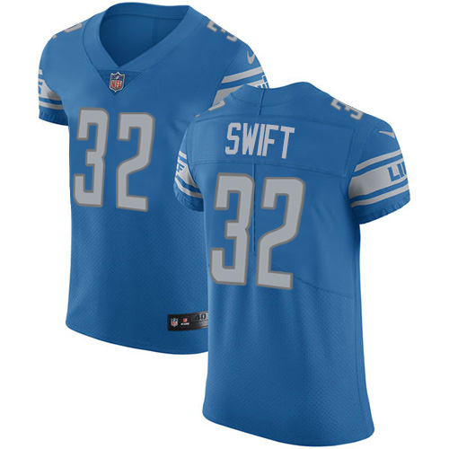 Nike Lions #32 D'Andre Swift Blue Team Color Men's Stitched NFL Vapor Untouchable Elite Jersey Nike Lions #32 D'Andre Swift Blue Team Color Men's Stitched NFL Vapor Untouchable Elite Jersey