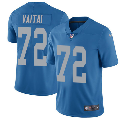 Nike Lions #72 Halapoulivaati Vaitai Blue Throwback Men's Stitched NFL Vapor Untouchable Limited Jersey Nike Lions #72 Halapoulivaati Vaitai Blue Throwback Men's Stitched NFL Vapor Untouchable Limited Jersey