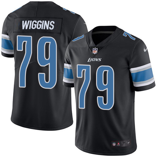 Nike Lions #79 Kenny Wiggins Black Men's Stitched NFL Limited Rush Jersey Nike Lions #79 Kenny Wiggins Black Men's Stitched NFL Limited Rush Jersey