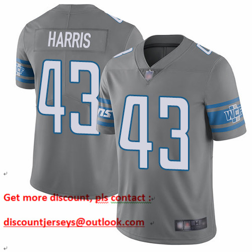 Lions #43 Will Harris Gray Men's Stitched Football Limited Rush Jersey Lions #43 Will Harris Gray Men's Stitched Football Limited Rush Jersey