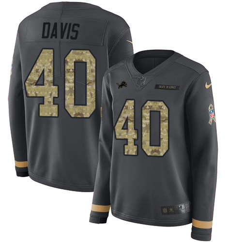 Nike Lions #40 Jarrad Davis Anthracite Salute to Service Nike Lions #40 Jarrad Davis Anthracite Salute to Service