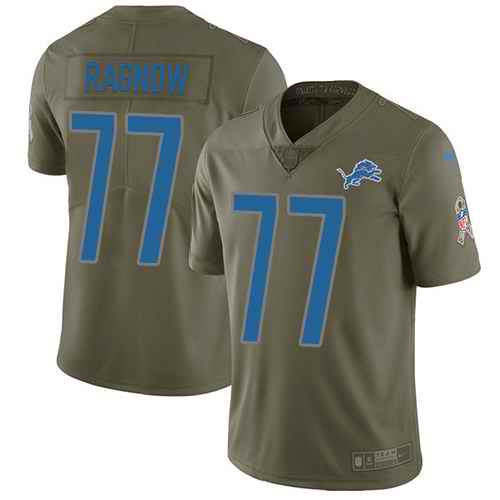 Nike Lions 77 Frank Ragnow Olive Salute To Service Limited Jersey Nike Lions 77 Frank Ragnow Olive Salute To Service Limited Jersey