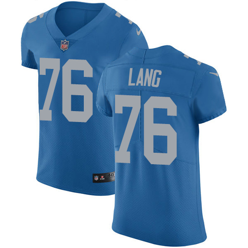 Nike Lions #76 T.J. Lang Blue Throwback Men's Stitched NFL Vapor Untouchable Elite Jersey Nike Lions #76 T.J. Lang Blue Throwback Men's Stitched NFL Vapor Untouchable Elite Jersey