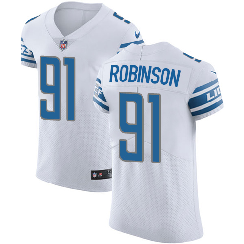 Nike Lions #91 A'Shawn Robinson White Men's Stitched NFL Vapor Untouchable Elite Jersey Nike Lions #91 A'Shawn Robinson White Men's Stitched NFL Vapor Untouchable Elite Jersey