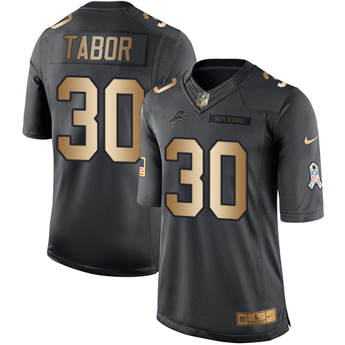 Nike Lions #30 Teez Tabor Black Men's Stitched NFL Limited Gold Salute To Service Jersey Nike Lions #30 Teez Tabor Black Men's Stitched NFL Limited Gold Salute To Service Jersey