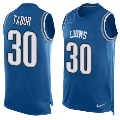 Nike Lions #30 Teez Tabor Blue Team Color Men's Stitched NFL Limited Tank Top Jersey Nike Lions #30 Teez Tabor Blue Team Color Men's Stitched NFL Limited Tank Top Jersey