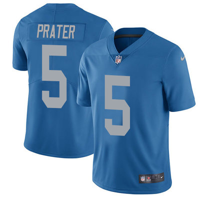 Nike Lions #5 Matt Prater Blue Throwback Men's Stitched NFL Vapor Untouchable Limited Jersey Nike Lions #5 Matt Prater Blue Throwback Men's Stitched NFL Vapor Untouchable Limited Jersey