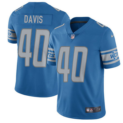Nike Lions #40 Jarrad Davis Blue Team Color Men's Stitched NFL Limited Jersey Nike Lions #40 Jarrad Davis Blue Team Color Men's Stitched NFL Limited Jersey