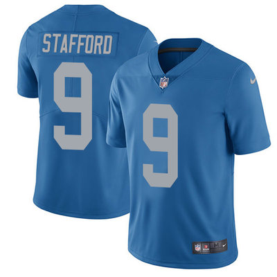 Nike Lions #9 Matthew Stafford Blue Throwback Men's Stitched NFL Limited Jersey Nike Lions #9 Matthew Stafford Blue Throwback Men's Stitched NFL Limited Jersey