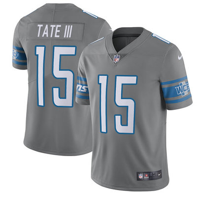 Nike Lions #15 Golden Tate III Gray Men's Stitched NFL Limited Rush Jersey Nike Lions #15 Golden Tate III Gray Men's Stitched NFL Limited Rush Jersey