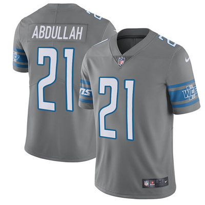 Nike Lions #21 Ameer Abdullah Gray Men's Stitched NFL Limited Rush Jersey Nike Lions #21 Ameer Abdullah Gray Men's Stitched NFL Limited Rush Jersey