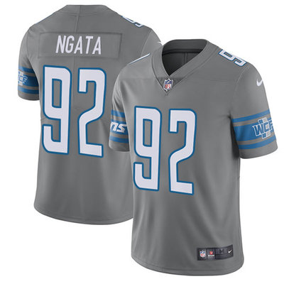 Nike Lions #92 Haloti Ngata Gray Men's Stitched NFL Limited Rush Jersey Nike Lions #92 Haloti Ngata Gray Men's Stitched NFL Limited Rush Jersey