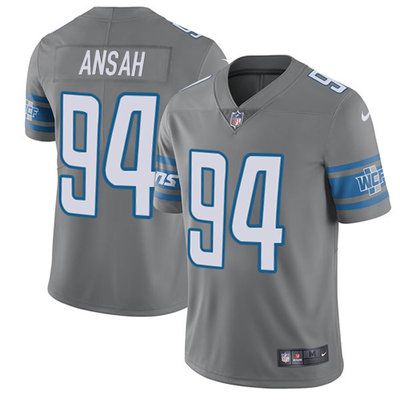 Nike Lions #94 Ziggy Ansah Gray Men's Stitched NFL Limited Rush Jersey Nike Lions #94 Ziggy Ansah Gray Men's Stitched NFL Limited Rush Jersey