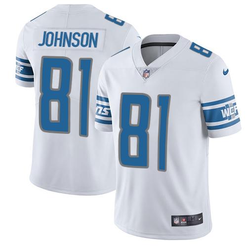 Nike Lions #81 Calvin Johnson White Men's Stitched NFL Limited Jersey Nike Lions #81 Calvin Johnson White Men's Stitched NFL Limited Jersey