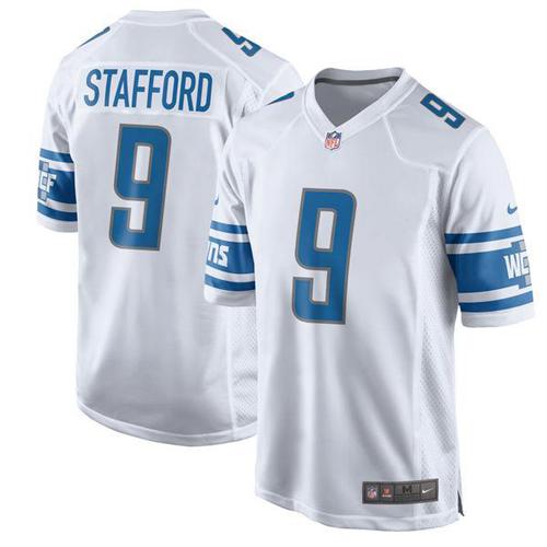 Nike Lions #9 Matthew Stafford White Men's Stitched NFL Game Jersey Nike Lions #9 Matthew Stafford White Men's Stitched NFL Game Jersey