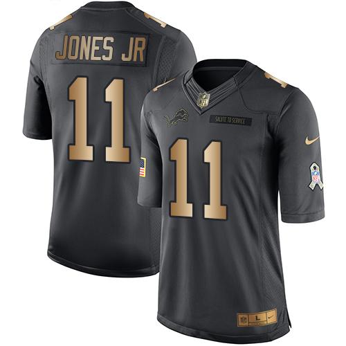 Nike Lions #11 Marvin Jones Jr Black Men's Stitched NFL Limited Gold Salute To Service Jersey Nike Lions #11 Marvin Jones Jr Black Men's Stitched NFL Limited Gold Salute To Service Jersey
