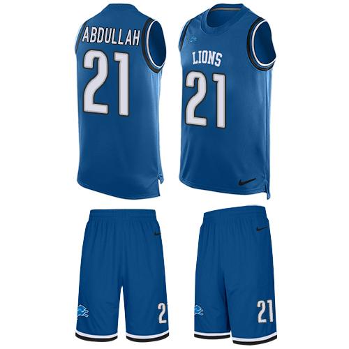Nike Lions #21 Ameer Abdullah Blue Team Color Men's Stitched NFL Limited Tank Top Suit Jersey Nike Lions #21 Ameer Abdullah Blue Team Color Men's Stitched NFL Limited Tank Top Suit Jersey