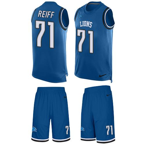 Nike Lions #71 Riley Reiff Blue Team Color Men's Stitched NFL Limited Tank Top Suit Jersey Nike Lions #71 Riley Reiff Blue Team Color Men's Stitched NFL Limited Tank Top Suit Jersey