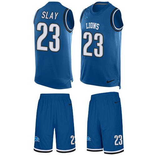 Nike Lions #23 Darius Slay Blue Team Color Men's Stitched NFL Limited Tank Top Suit Jersey Nike Lions #23 Darius Slay Blue Team Color Men's Stitched NFL Limited Tank Top Suit Jersey