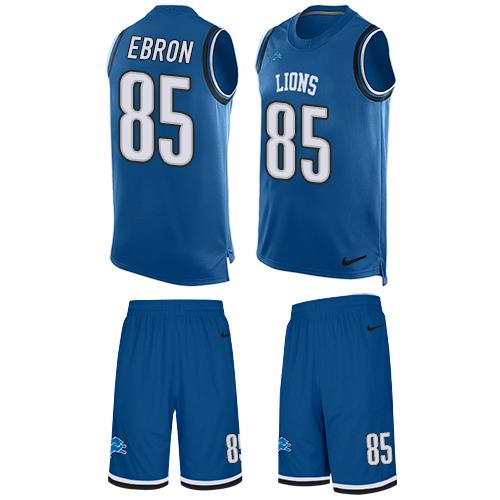 Nike Lions #85 Eric Ebron Blue Team Color Men's Stitched NFL Limited Tank Top Suit Jersey Nike Lions #85 Eric Ebron Blue Team Color Men's Stitched NFL Limited Tank Top Suit Jersey