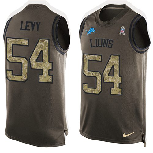 Nike Lions #54 DeAndre Levy Green Men's Stitched NFL Limited Salute To Service Tank Top Jersey Nike Lions #54 DeAndre Levy Green Men's Stitched NFL Limited Salute To Service Tank Top Jersey
