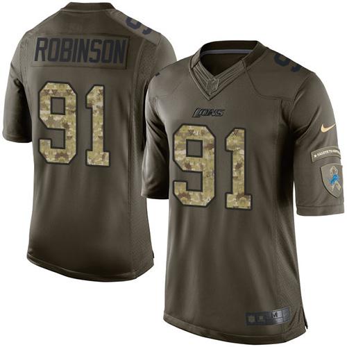 Nike Lions #91 A'Shawn Robinson Green Men's Stitched NFL Limited Salute to Service Jersey Nike Lions #91 A'Shawn Robinson Green Men's Stitched NFL Limited Salute to Service Jersey