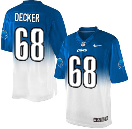 Nike Lions #68 Taylor Decker Blue White Men's Stitched NFL Elite Fadeaway Fashion Jersey Nike Lions #68 Taylor Decker Blue White Men's Stitched NFL Elite Fadeaway Fashion Jersey