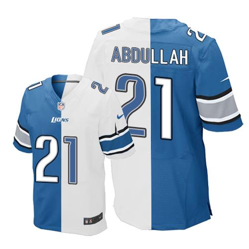 Nike Lions #21 Ameer Abdullah Blue White Men's Stitched NFL Elite Split Jersey Nike Lions #21 Ameer Abdullah Blue White Men's Stitched NFL Elite Split Jersey