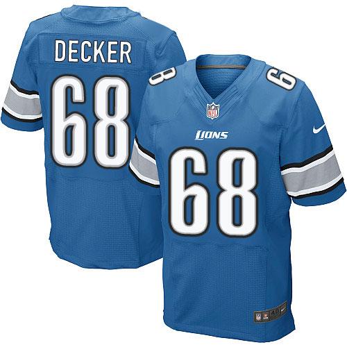 Nike Lions #68 Taylor Decker Blue Team Color Men's Stitched NFL Elite Jersey Nike Lions #68 Taylor Decker Blue Team Color Men's Stitched NFL Elite Jersey