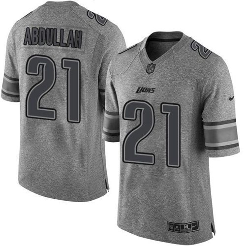 Nike Lions #21 Ameer Abdullah Gray Men's Stitched NFL Limited Gridiron Gray Jersey Nike Lions #21 Ameer Abdullah Gray Men's Stitched NFL Limited Gridiron Gray Jersey