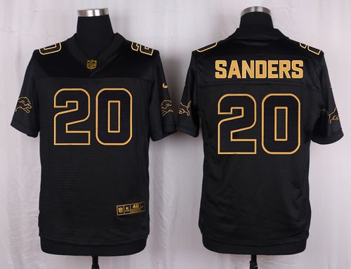 Nike Lions #20 Barry Sanders Black Men's Stitched NFL Elite Pro Line Gold Collection Jersey Nike Lions #20 Barry Sanders Black Men's Stitched NFL Elite Pro Line Gold Collection Jersey