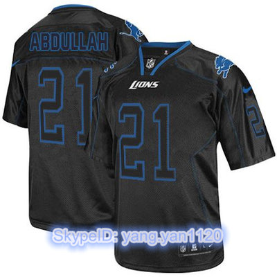 Nike Lions #21 Ameer Abdullah Lights Out Black Men's Stitched NFL Elite Jersey