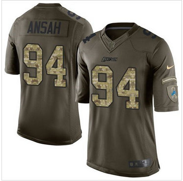 Nike Detroit Lions #94 Ziggy Ansah Green Men's Stitched NFL Limited Salute To Service Jersey Nike Detroit Lions #94 Ziggy Ansah Green Men's Stitched NFL Limited Salute To Service Jersey